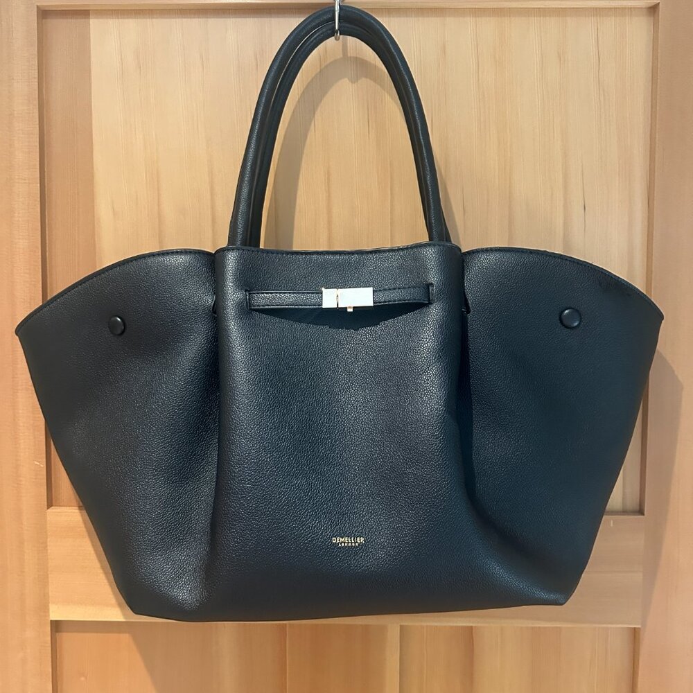 DeMellier London The New York Bag in Black Small Grain Leather